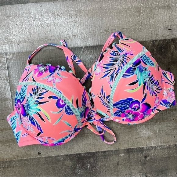 NWOT Shade & Shore Tropical Print Bikini Top - Picture 3 of 12